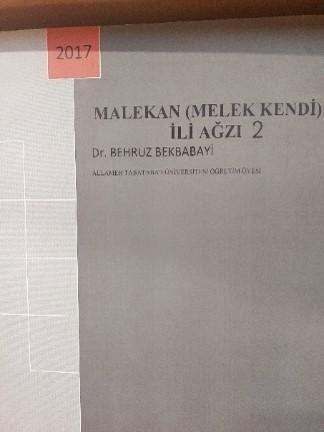 Malekan (Melekkendi) İli Ağzi